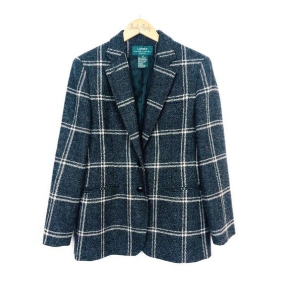 Ralph Lauren Jackets & Blazers - RALPH LAUREN Plaid Wool Button Up Blazer 6P